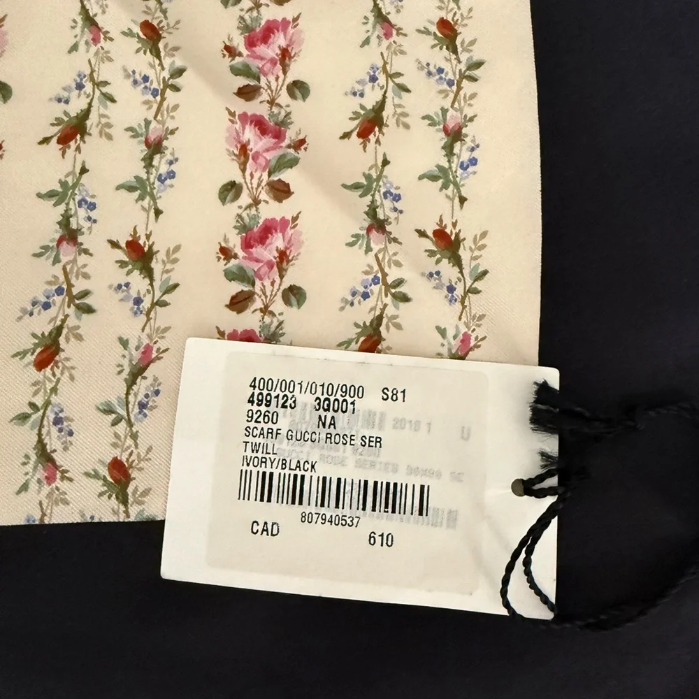 Gucci Floral Rose Print Scarf - Picture 3 of 4